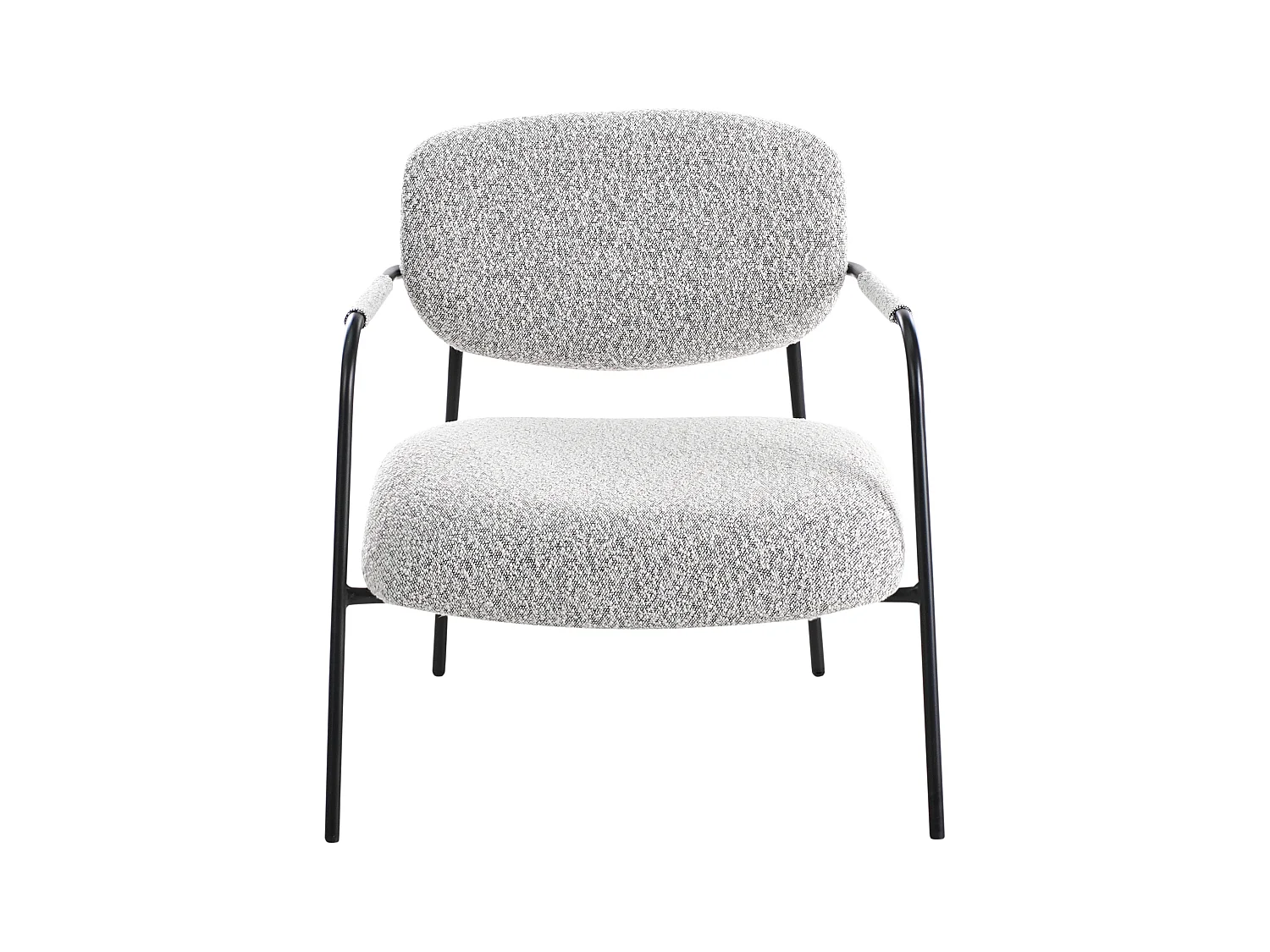 Sessel Stoff schwarz weiß mit Metallgestell Loungesessel modernes Design Ausvika