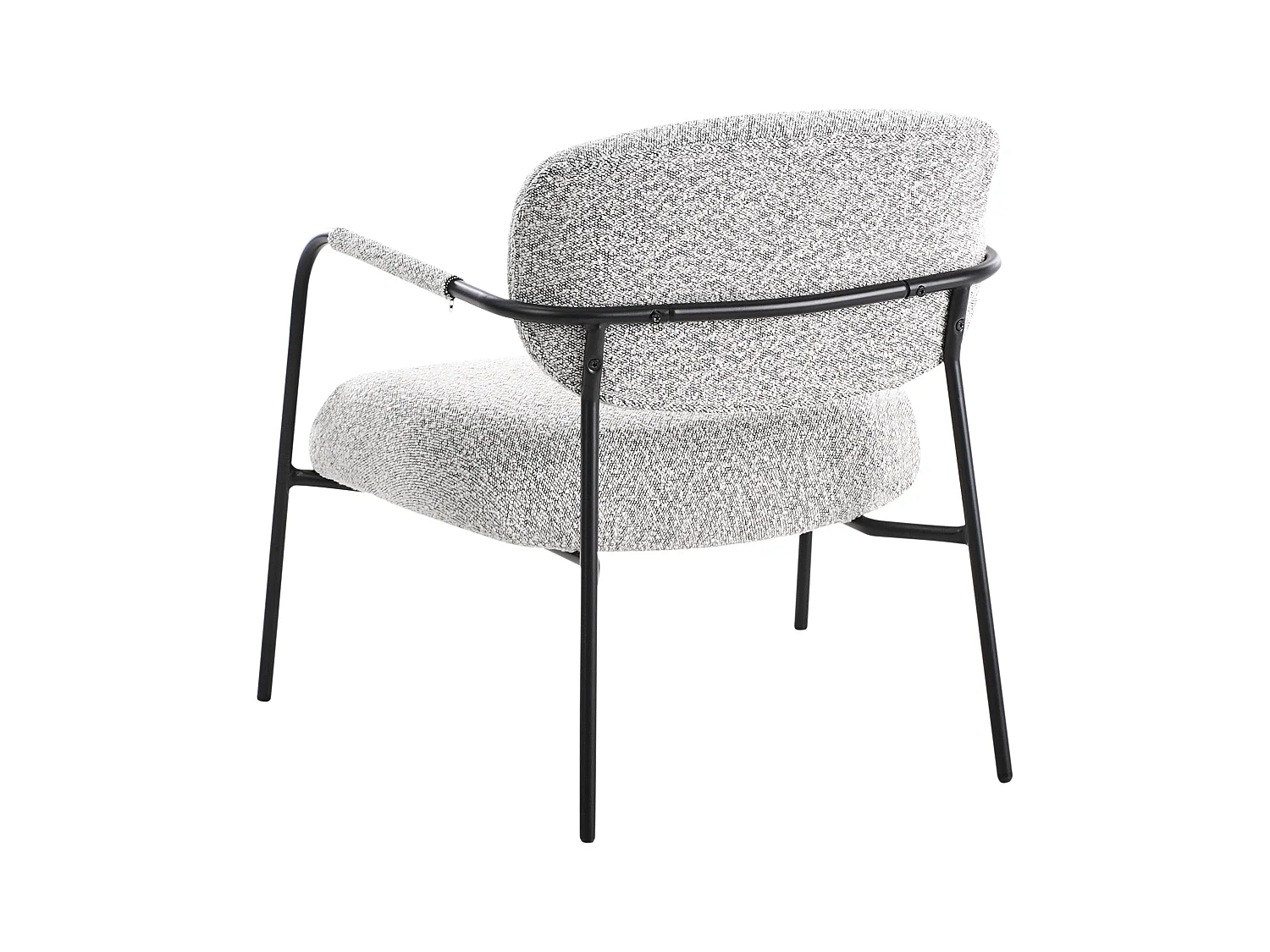 Sessel Stoff schwarz weiß mit Metallgestell Loungesessel modernes Design Ausvika