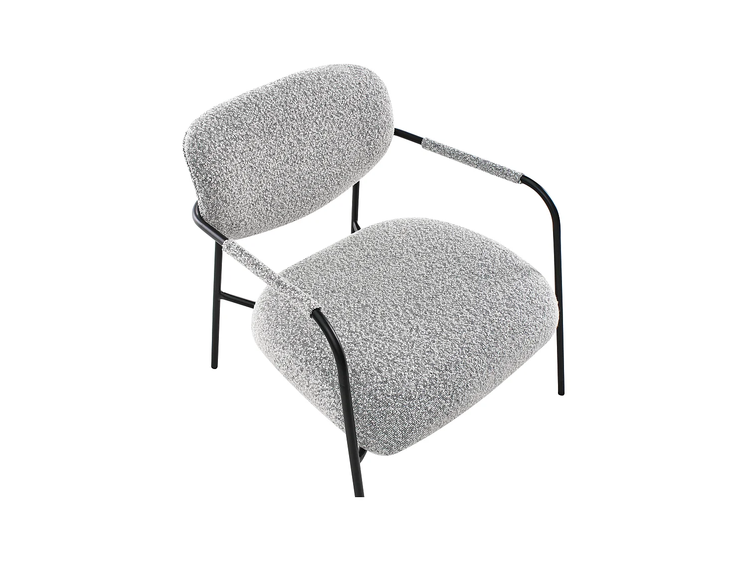 Sessel Stoff schwarz weiß mit Metallgestell Loungesessel modernes Design Ausvika