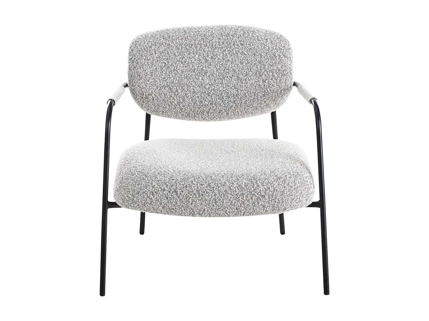 Sessel Stoff schwarz weiß mit Metallgestell Loungesessel modernes Design Ausvika