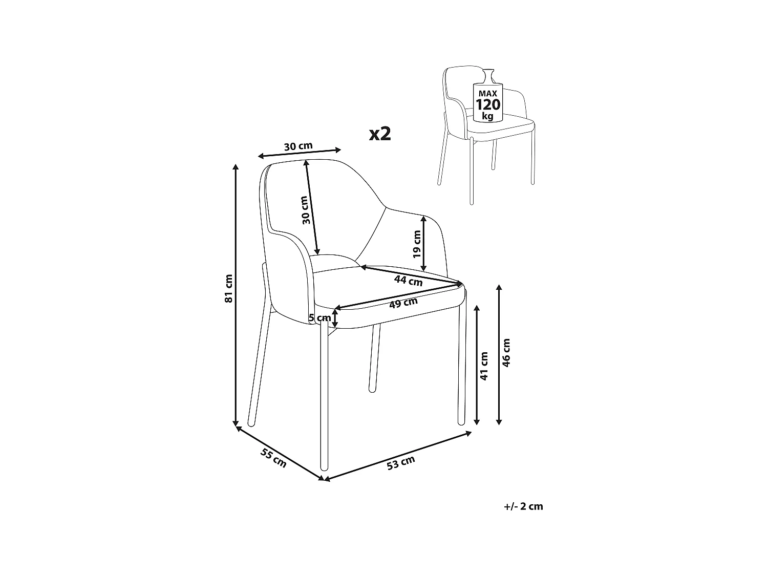 Esszimmerstuhl 2er Set RATON Cord Olivgrün