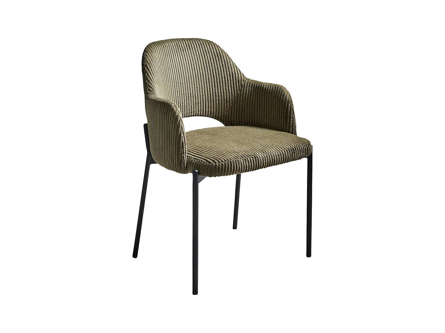 Esszimmerstuhl 2er Set RATON Cord Olivgrün
