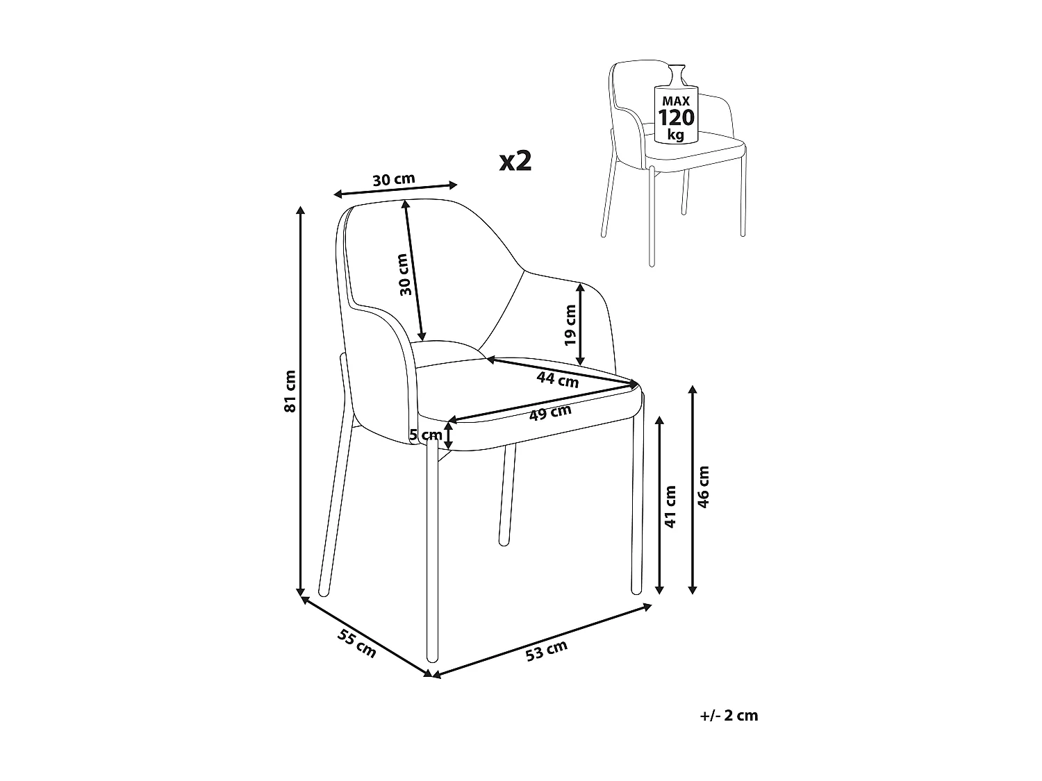 Zestaw 2 krzeseł do jadalni RATON Sztruks Oliwkowy