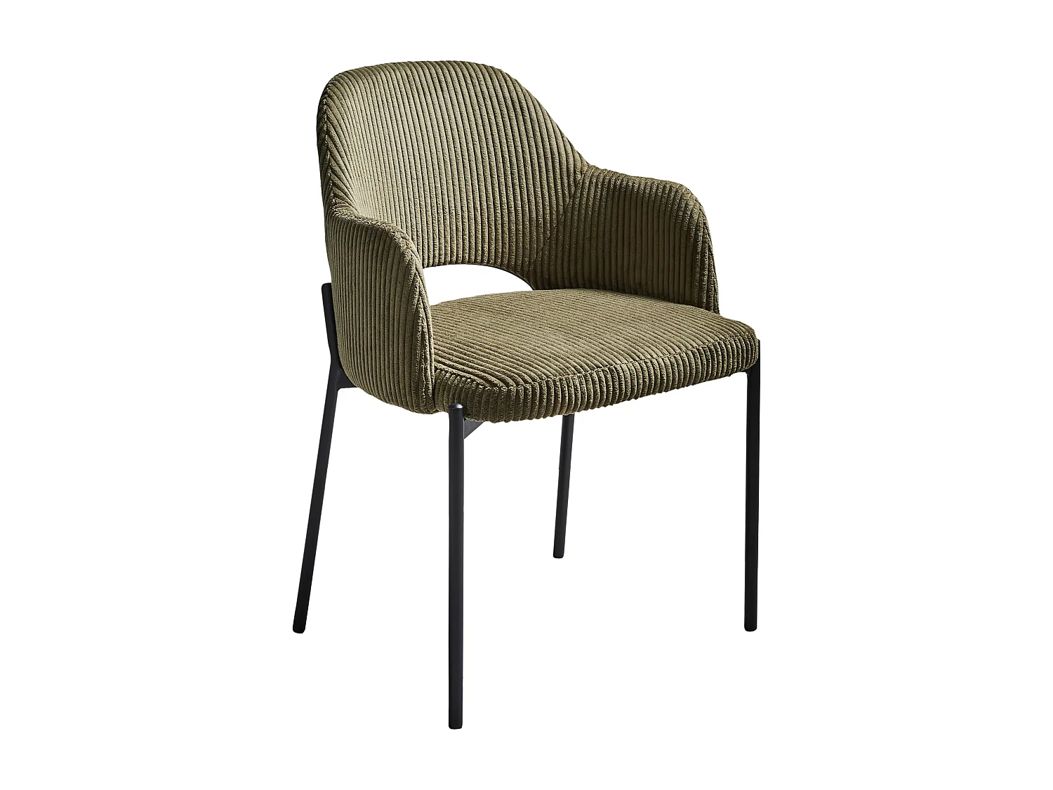 Esszimmerstuhl 2er Set RATON Cord Olivgrün