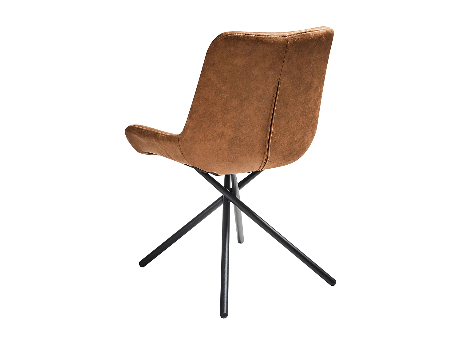 Lot de 2 chaises de salle à manger HAILEY Daim synthétique Marron doré