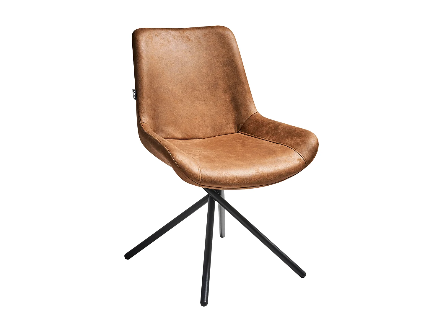 Lot de 2 chaises de salle à manger HAILEY Daim synthétique Marron doré