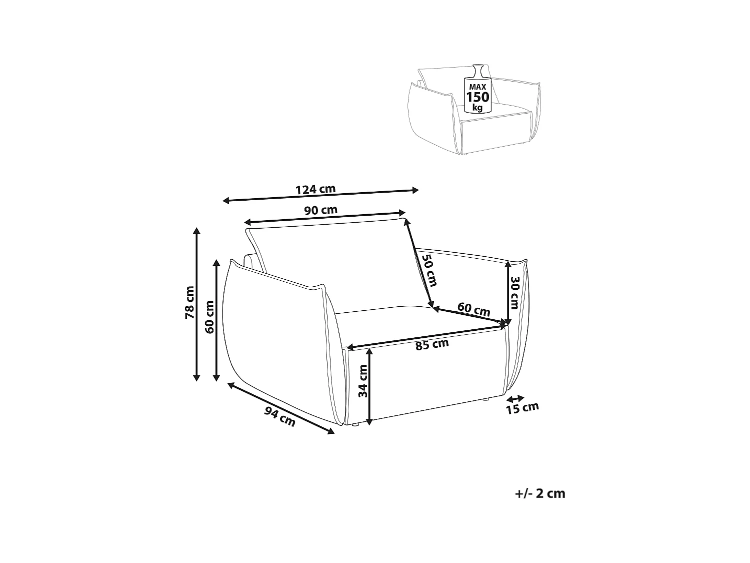 Fauteuil KUNES Lichtbeige