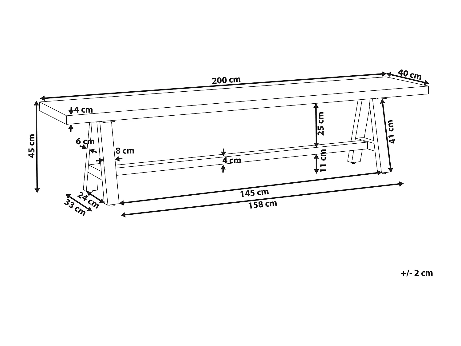 Tuinbank TONNARE 200 cm Beton Grijs