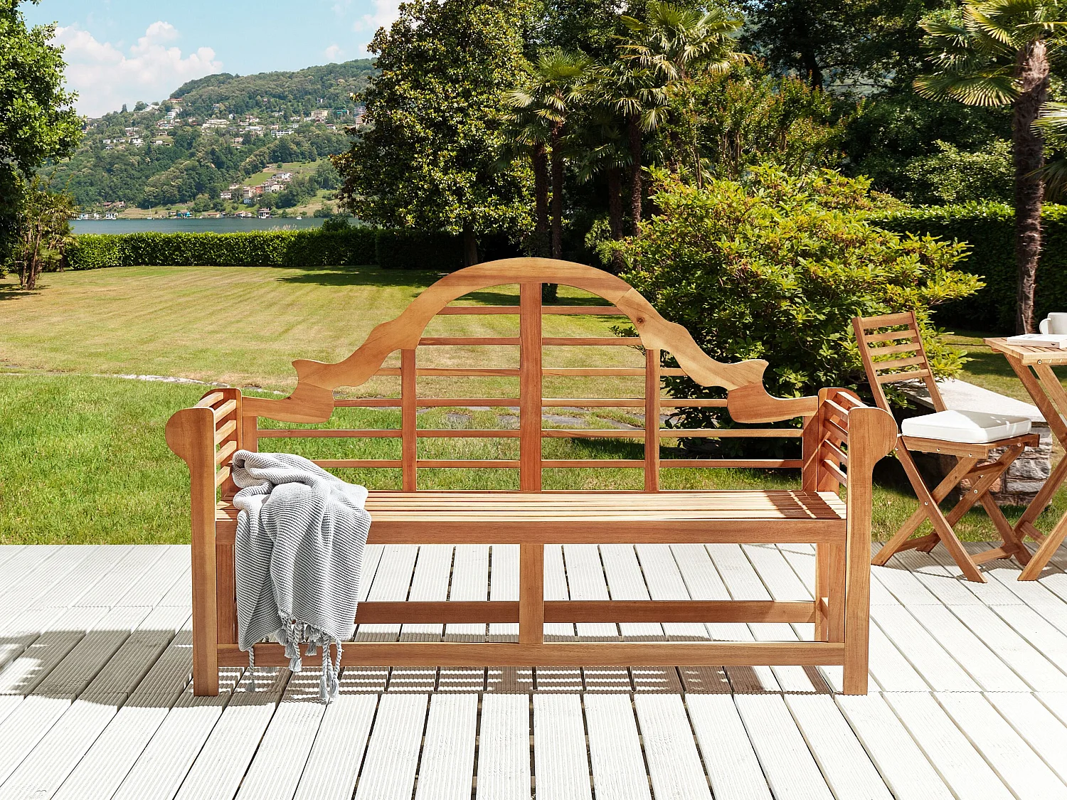 Banc de jardin MARLBORO 196 cm Acacia Marron clair