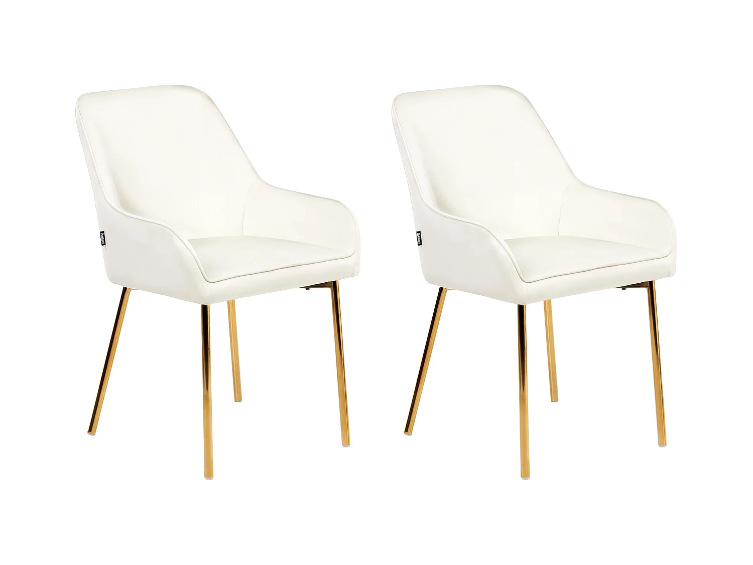 Lot de 2 chaises de salle à manger LOVERNA Velours Blanc cassé