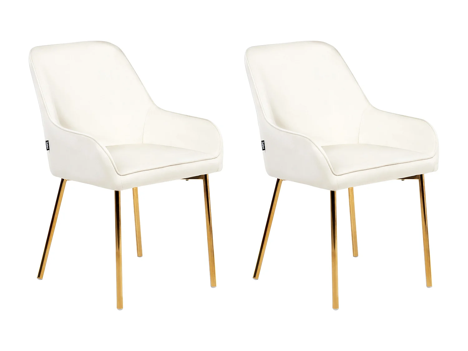 Esszimmerstuhl 2er Set LOVERNA Samtstoff Cremeweiss