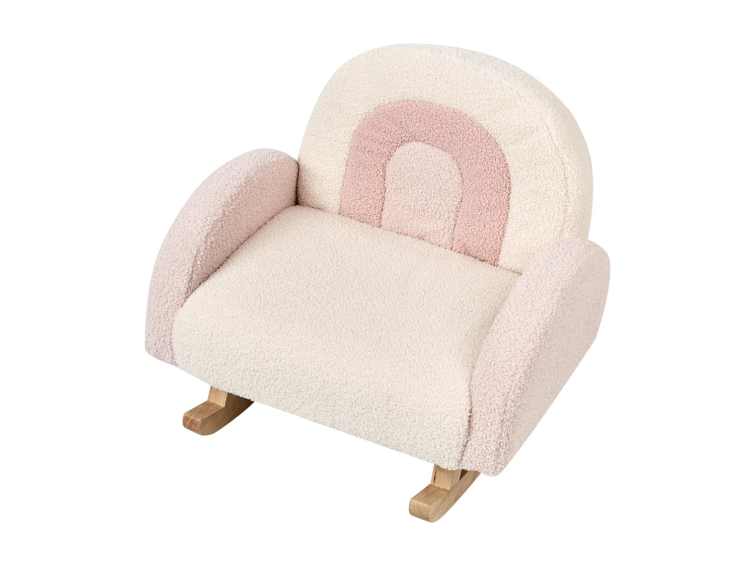Kinder Schaukelstuhl Bouclé rosa OMBO