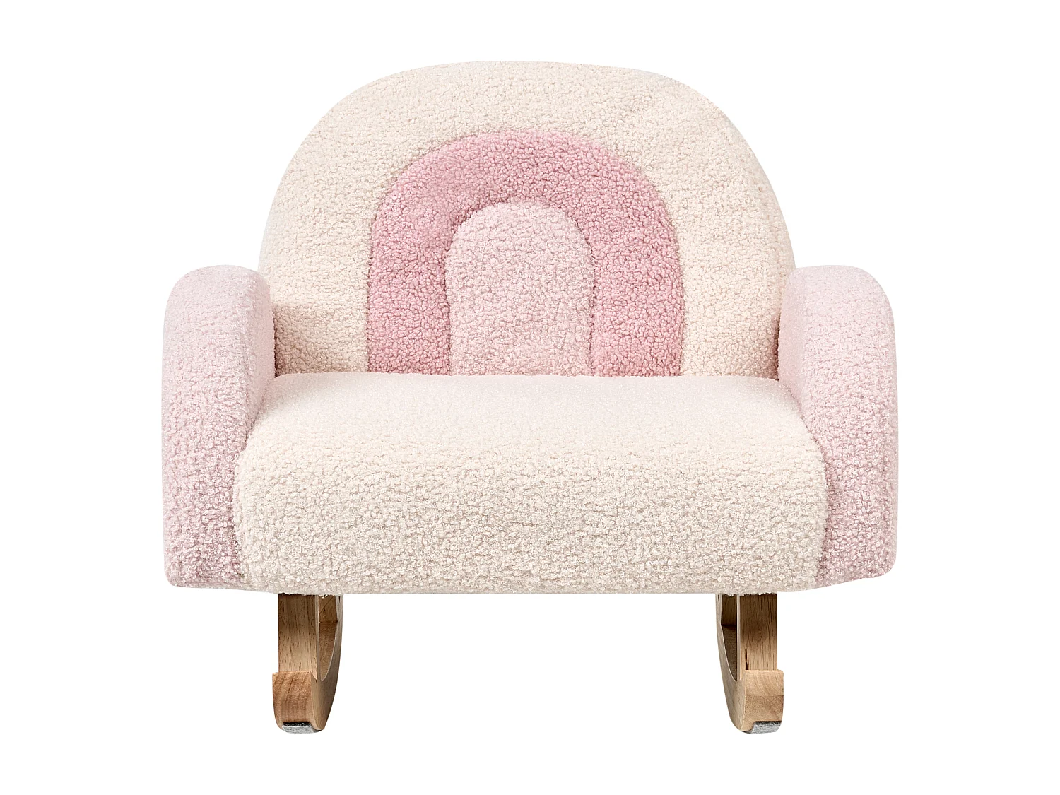 Chaise à bascule pour enfants Arc-en-ciel OMBO Bouclé Rose pastel