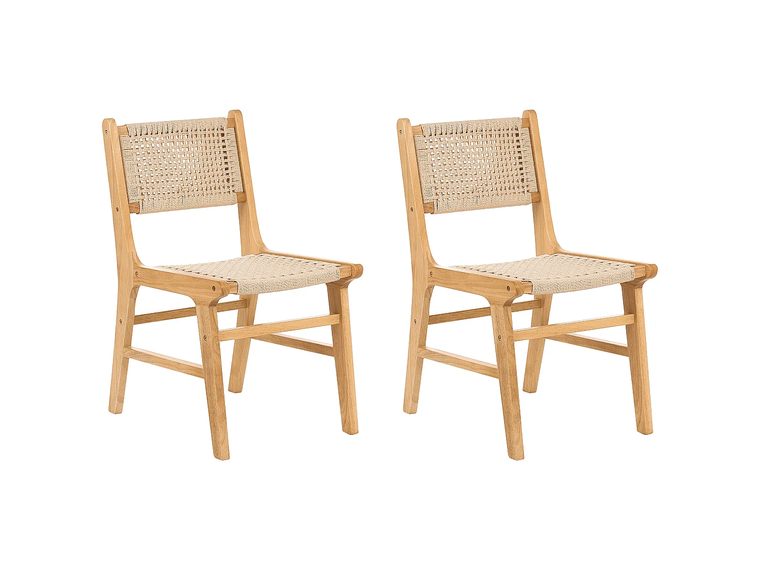 Set di 2 sedie da pranzo OZELLA Legno Marrone/ Beige