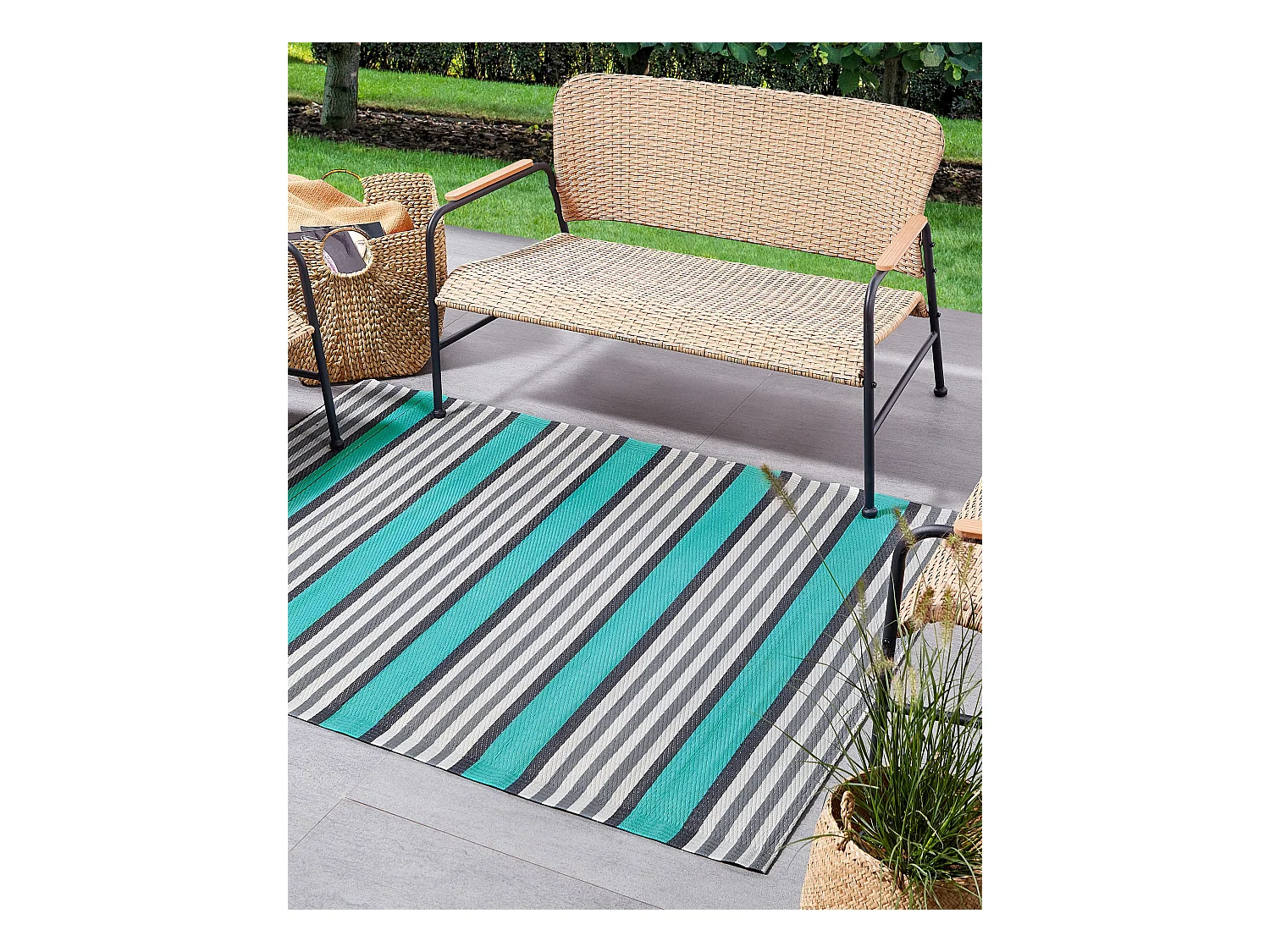 Tapis d'extérieur SAUGOR Turquoise 120 x 180 cm