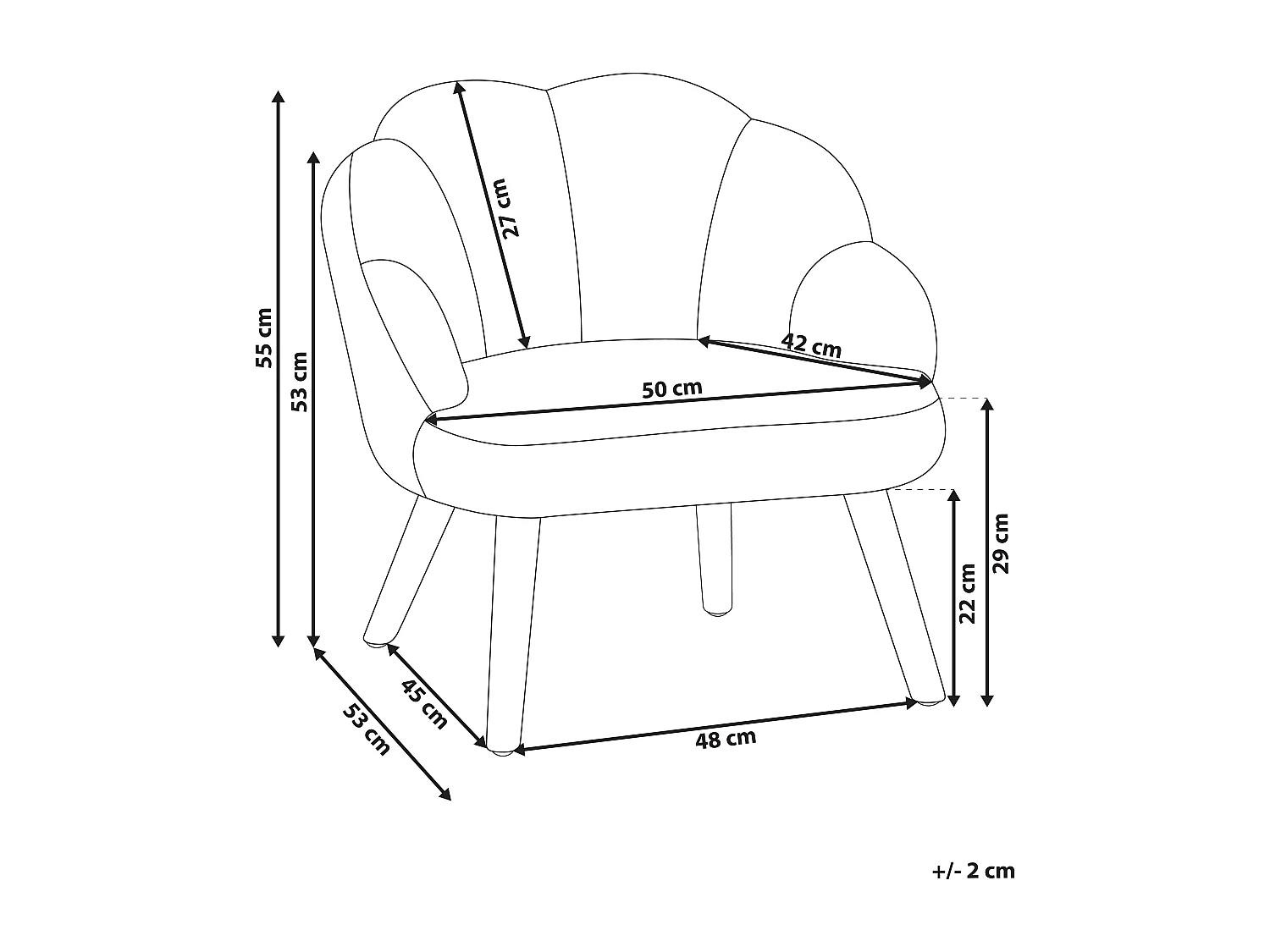 Poltrona per bambini bouclé beige chiaro MILAND