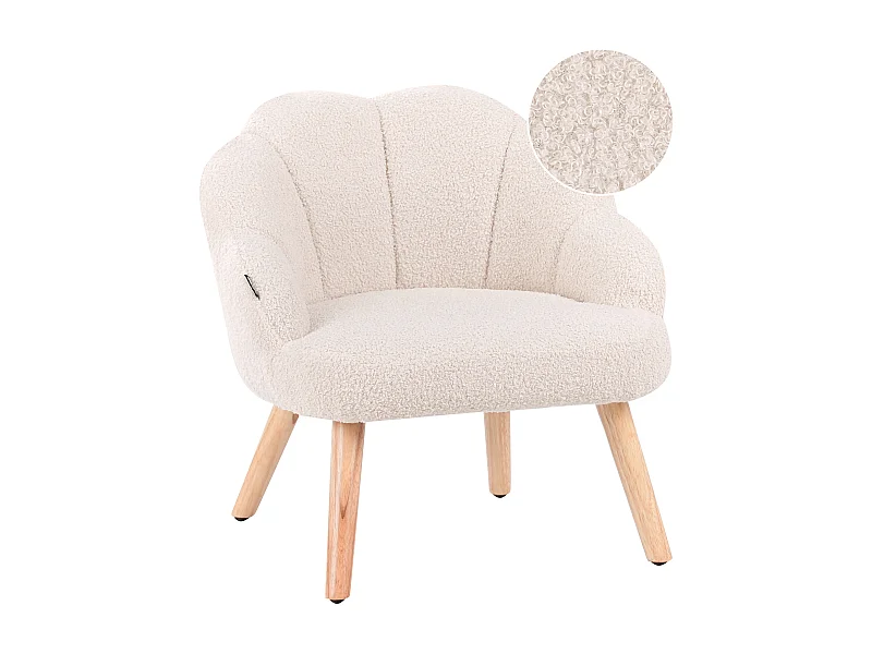 Poltrona per bambini bouclé beige chiaro MILAND