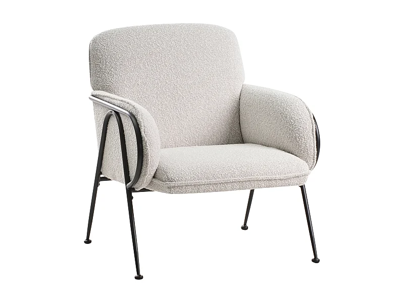 Sessel Stoff beige mit Metallgestell Loungesessel modernes Design Trysnes