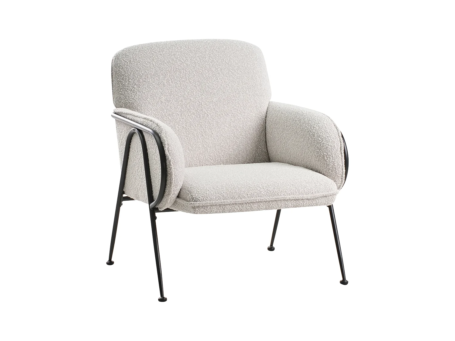 Sessel Stoff beige mit Metallgestell Loungesessel modernes Design Trysnes