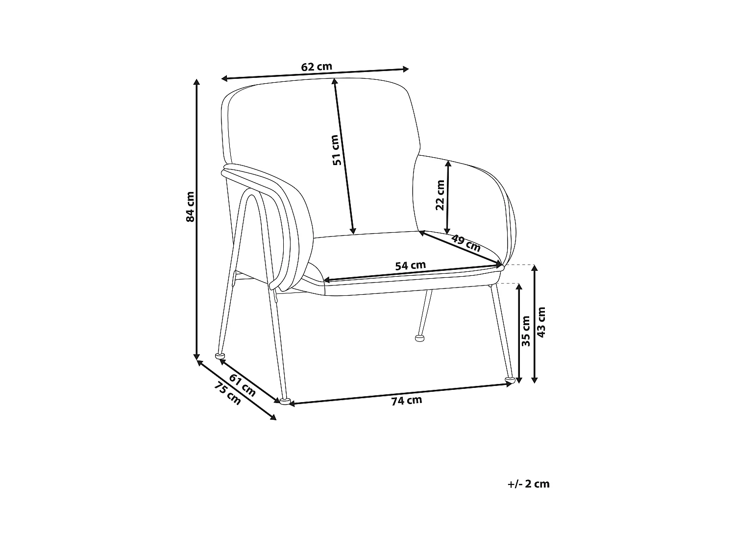 Sessel Stoff beige mit Metallgestell Loungesessel modernes Design Trysnes