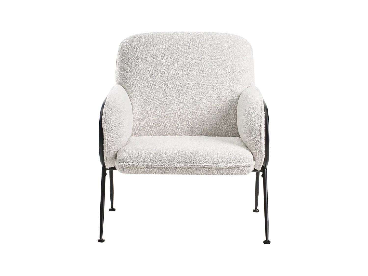 Sessel Stoff beige mit Metallgestell Loungesessel modernes Design Trysnes