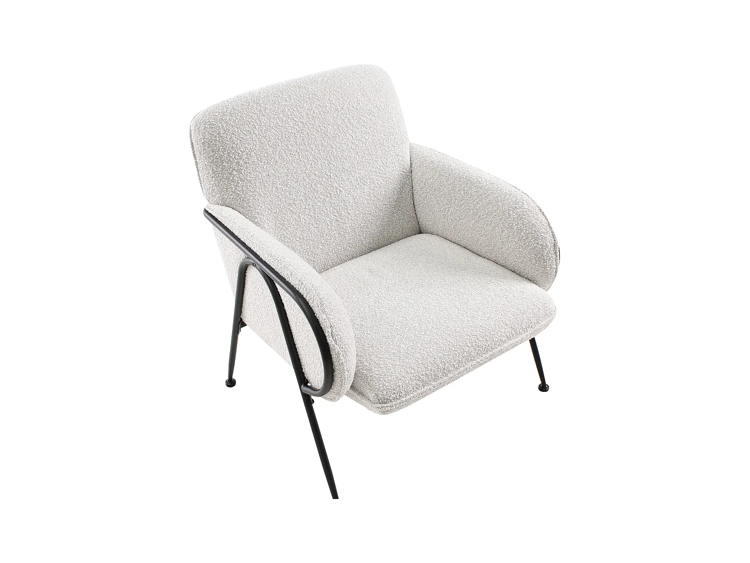 Sessel Stoff beige mit Metallgestell Loungesessel modernes Design Trysnes