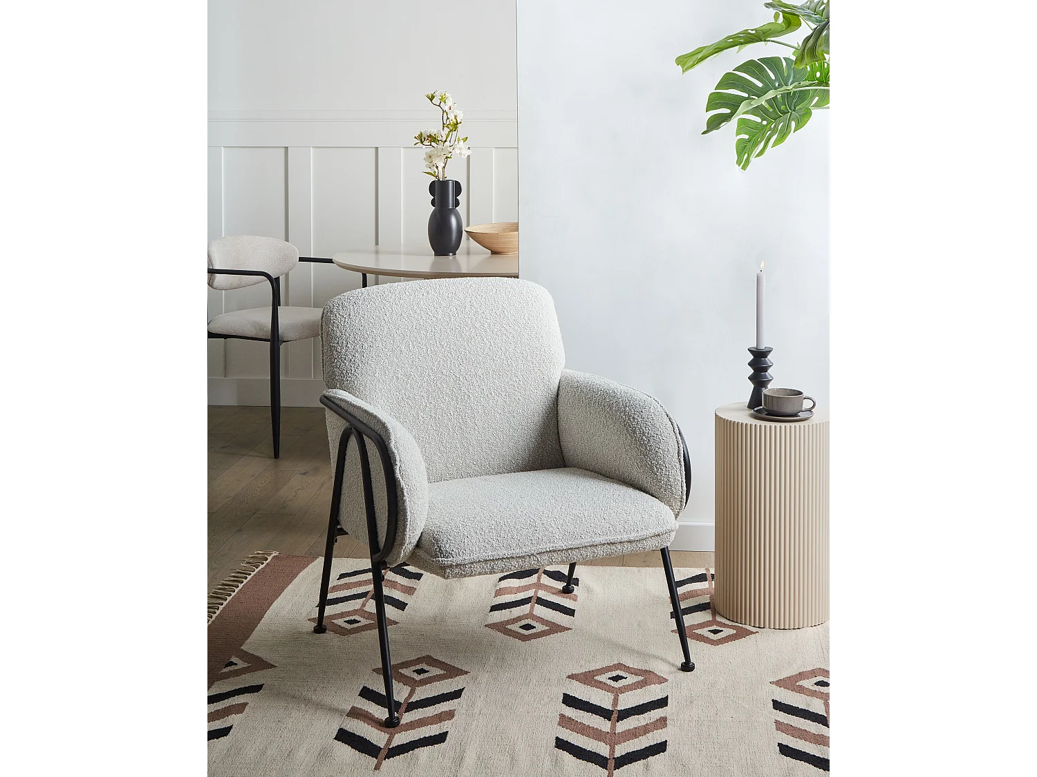 Fauteuil TRYSNES Tissu Beige clair