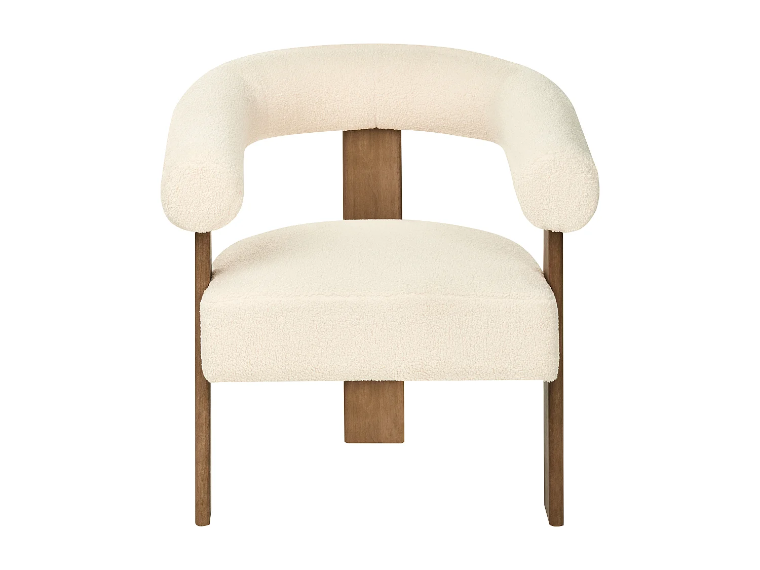 Sessel ILBRO Bouclé Cremeweiss / Dunkelbraun