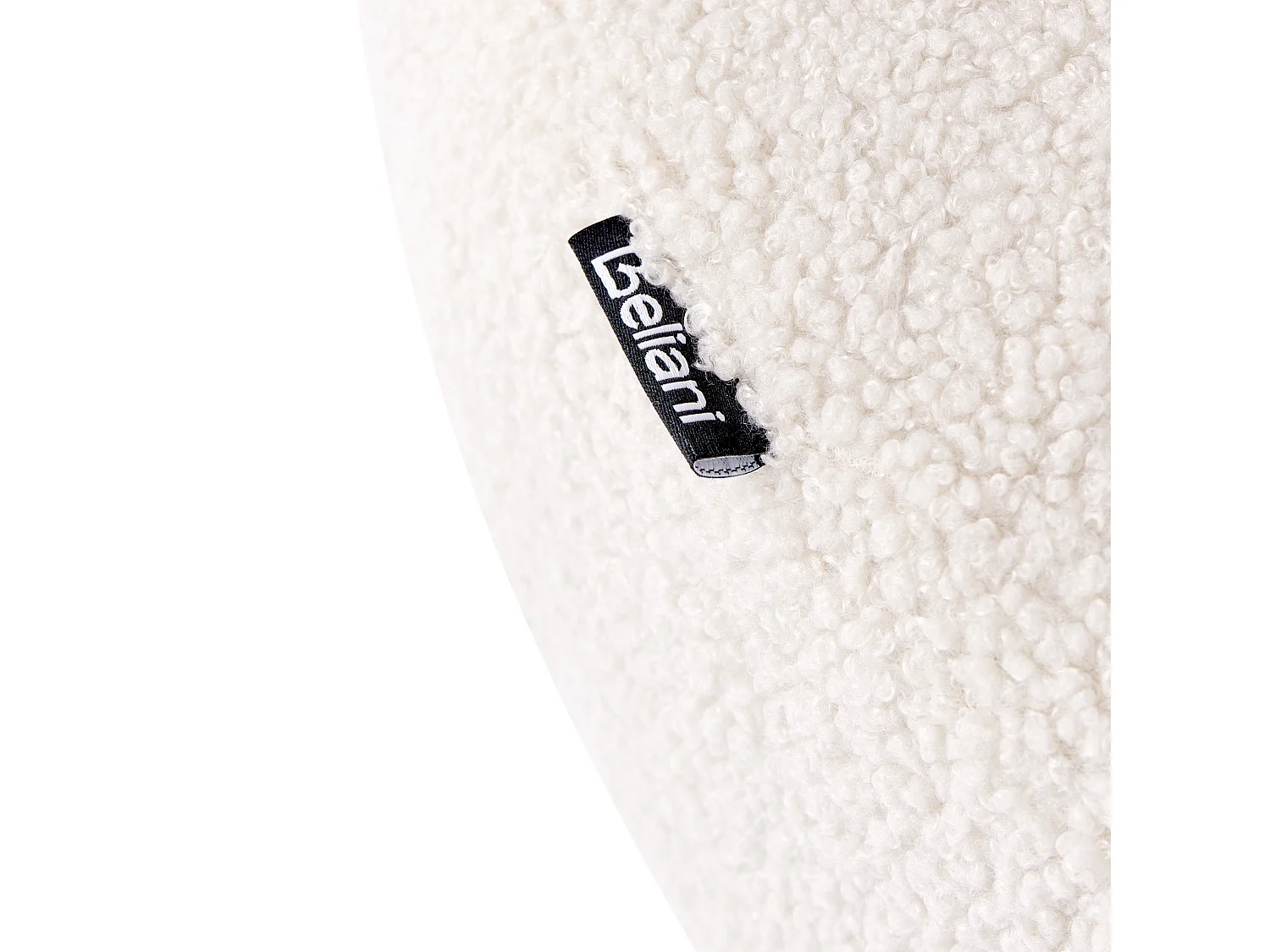 Fauteuil ILBRO Bouclé Blanc cassé/marron foncé