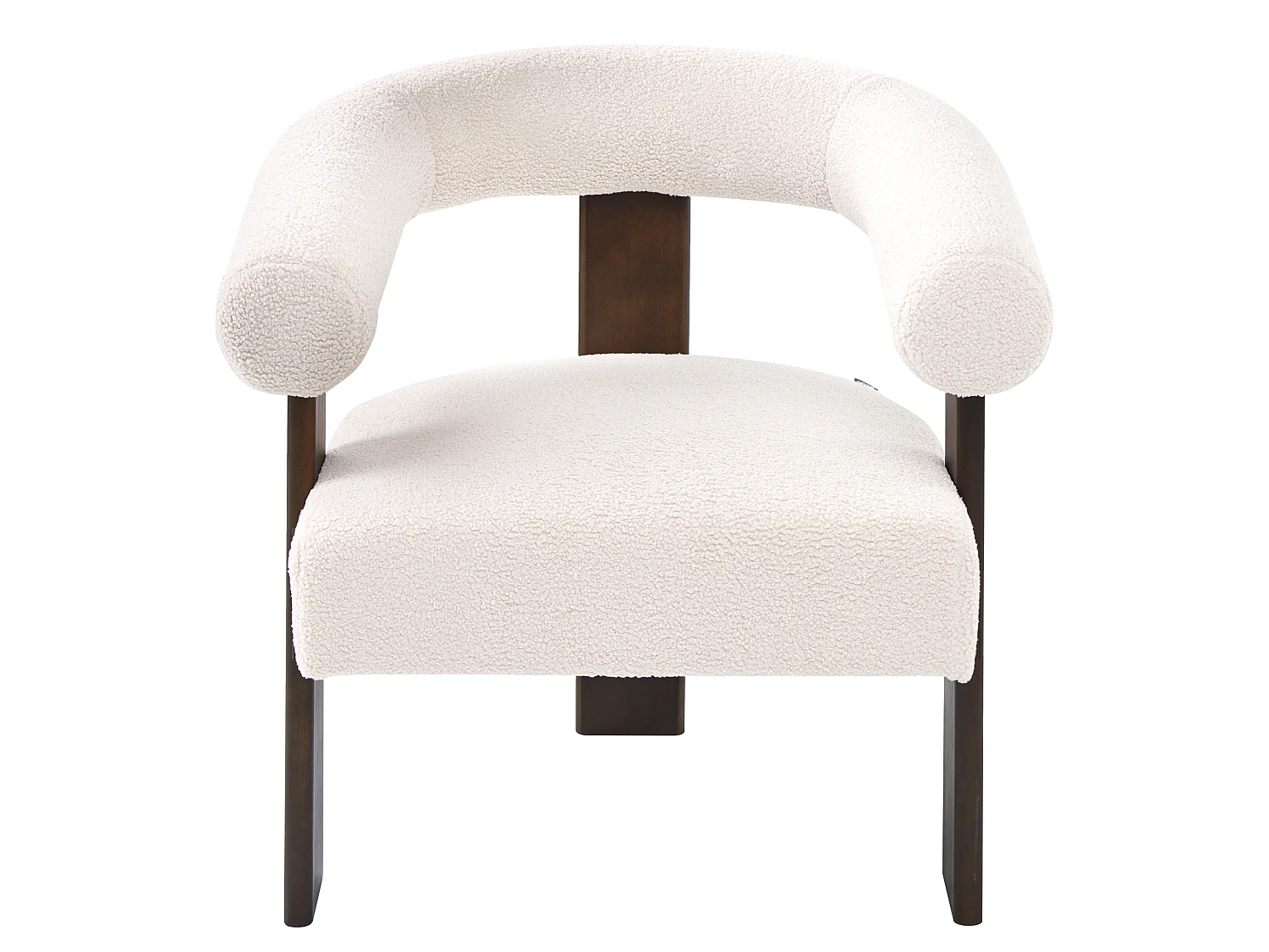 Armchair ILBRO Boucle Off-White/ Dark Brown