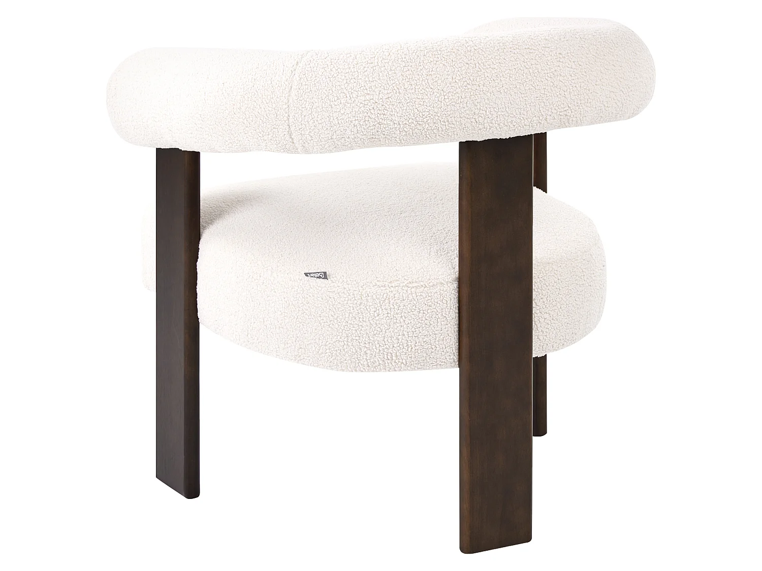 Armchair ILBRO Boucle Off-White/ Dark Brown