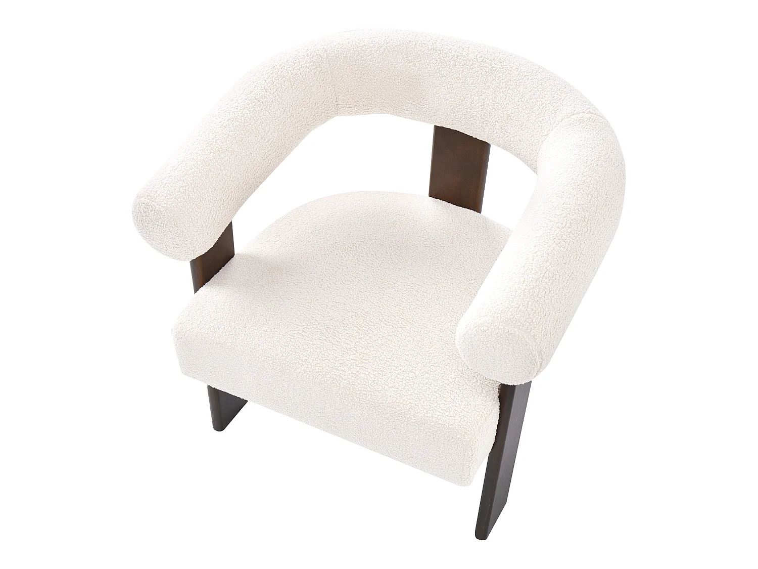 Armchair ILBRO Boucle Off-White/ Dark Brown