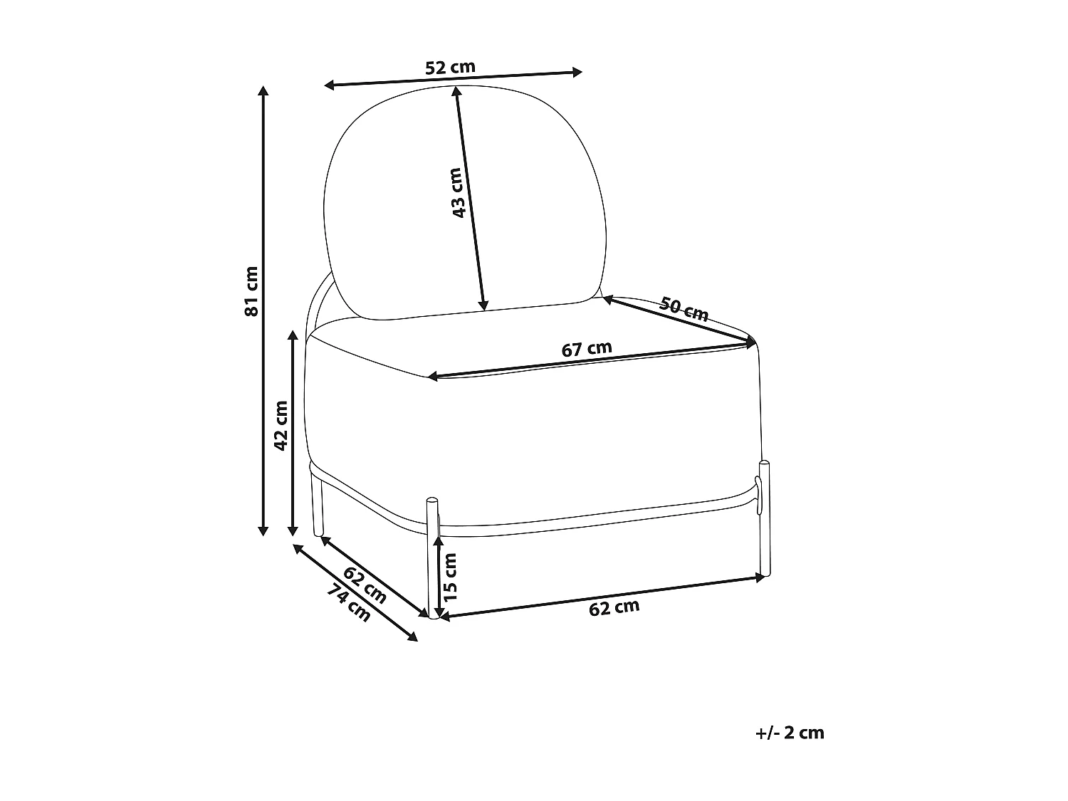 Fauteuil LUNDE Tissu Beige