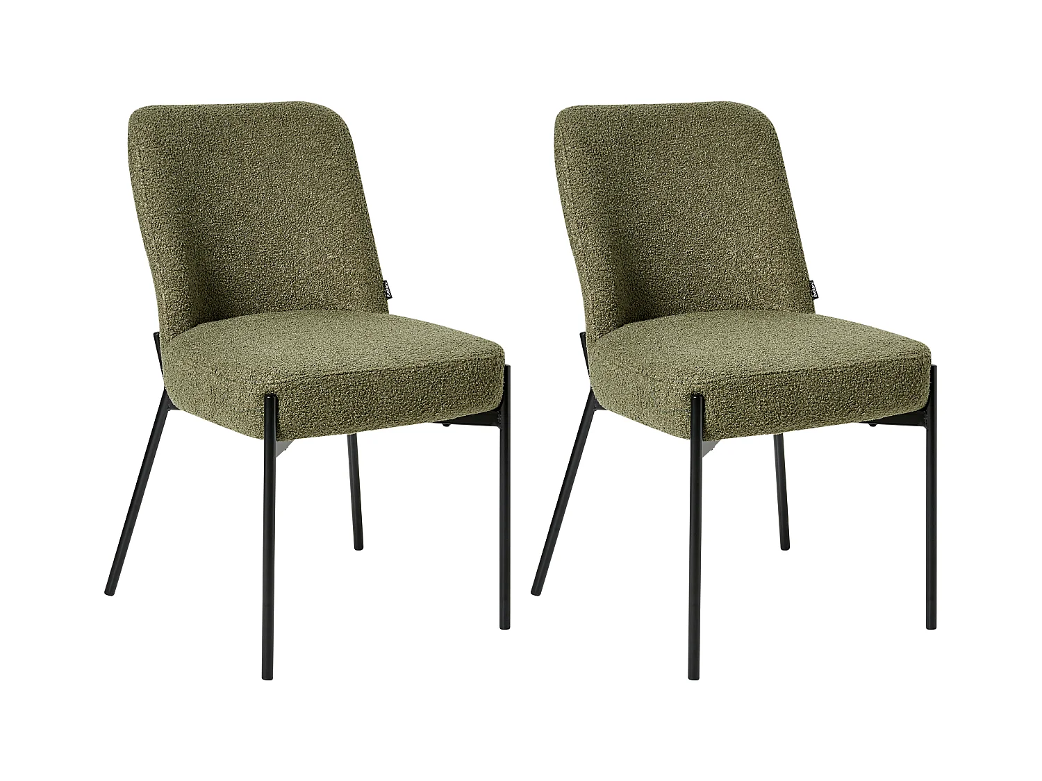 Set mit 2 Stühlen MALIN Bouclé Dunkelgrün