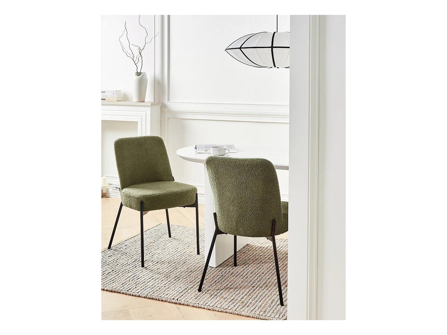 Lot de 2 chaises MALIN Bouclé Vert foncé