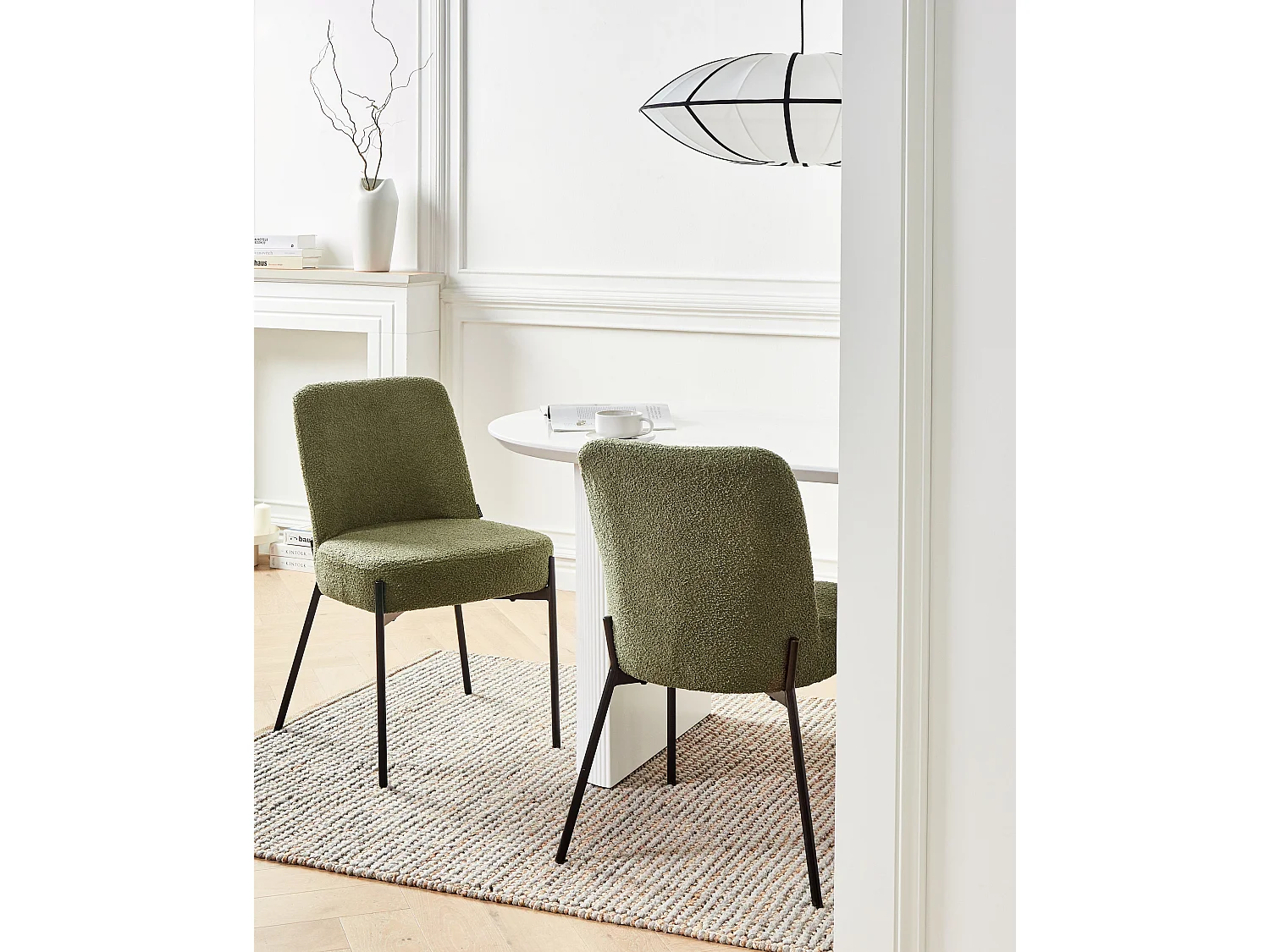 Lot de 2 chaises MALIN Bouclé Vert foncé