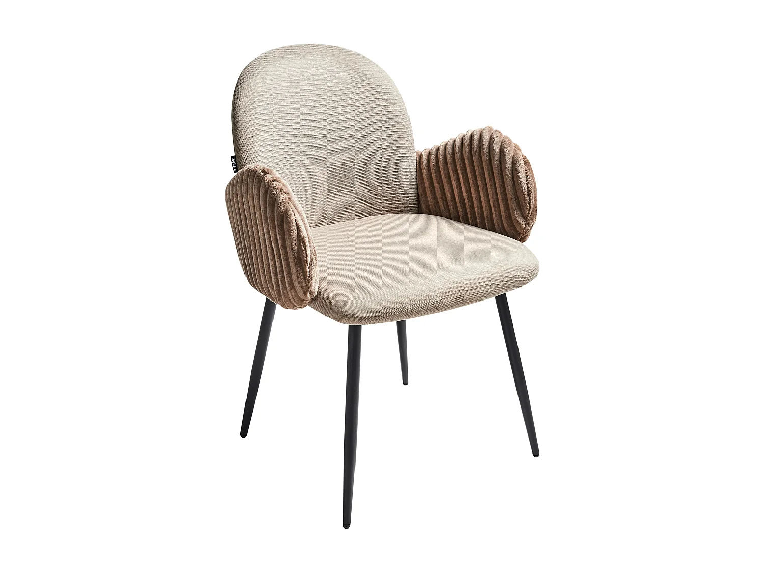 Lot de 2 chaises de salle à manger AMITY Tissu Taupe