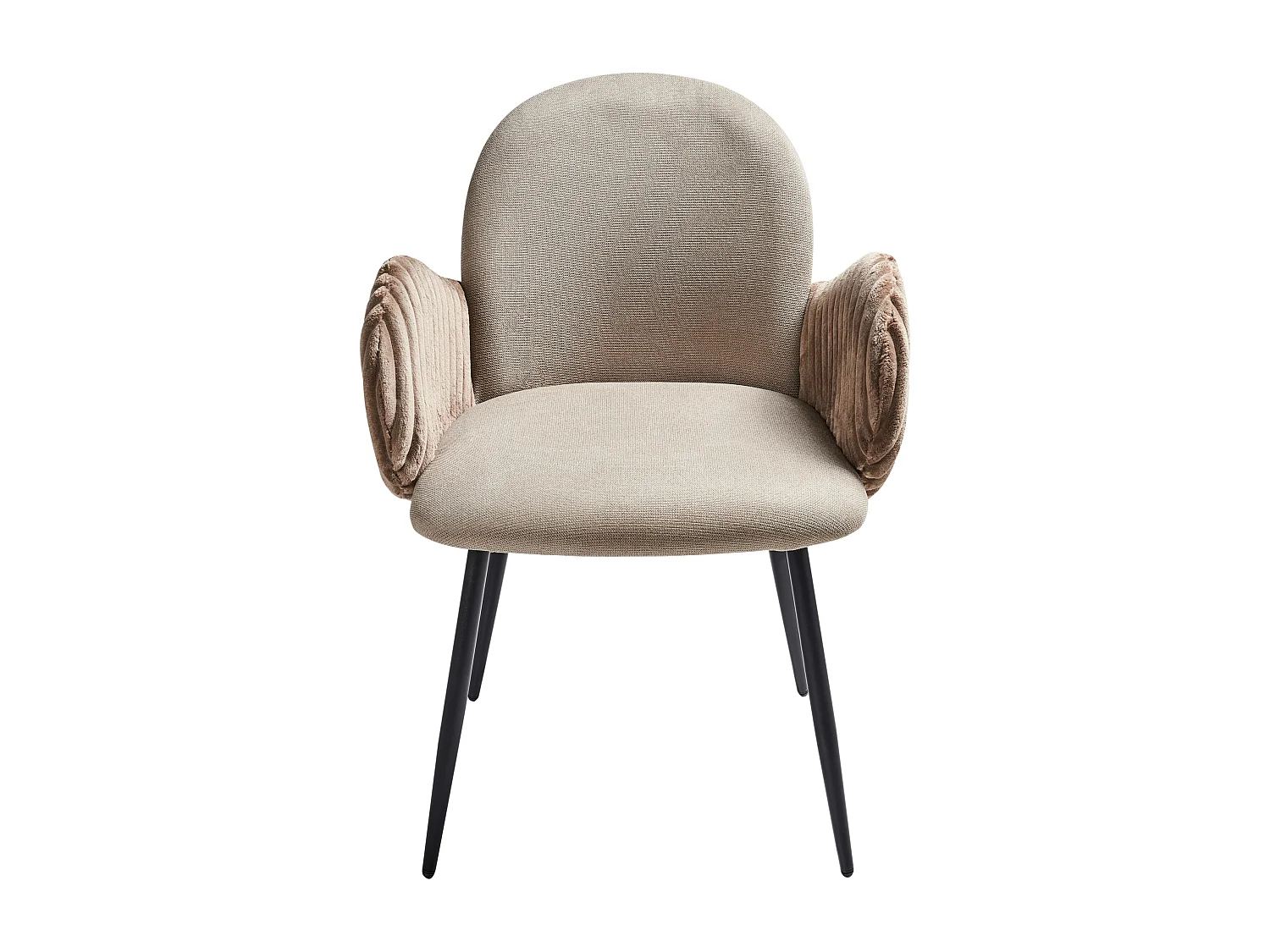 Esszimmerstuhl 2er Set AMITY Stoff Taupe