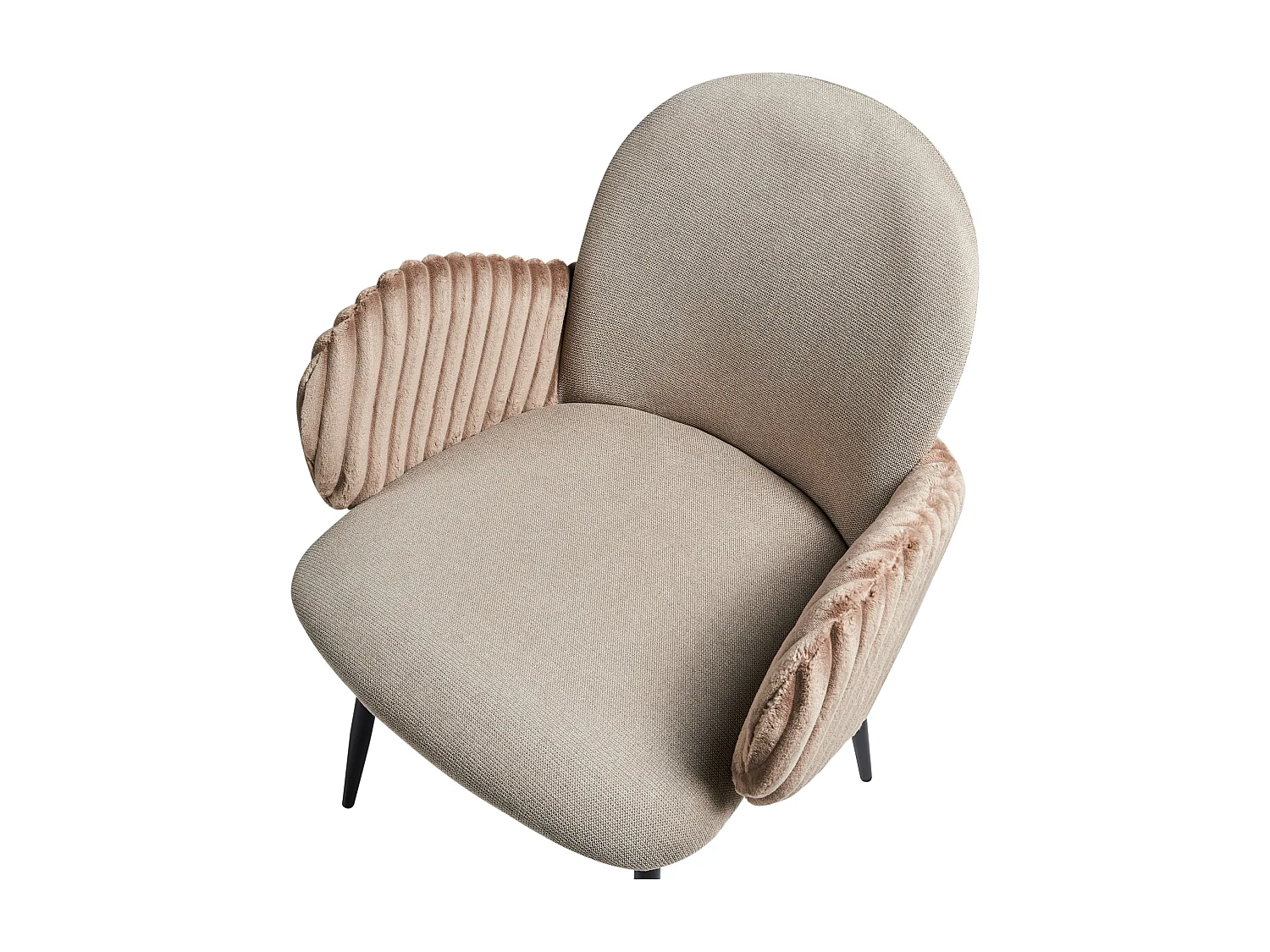 Esszimmerstuhl 2er Set AMITY Stoff Taupe