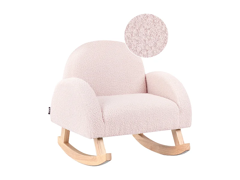 Kinder Schaukelstuhl Bouclé pastellrosa HUG