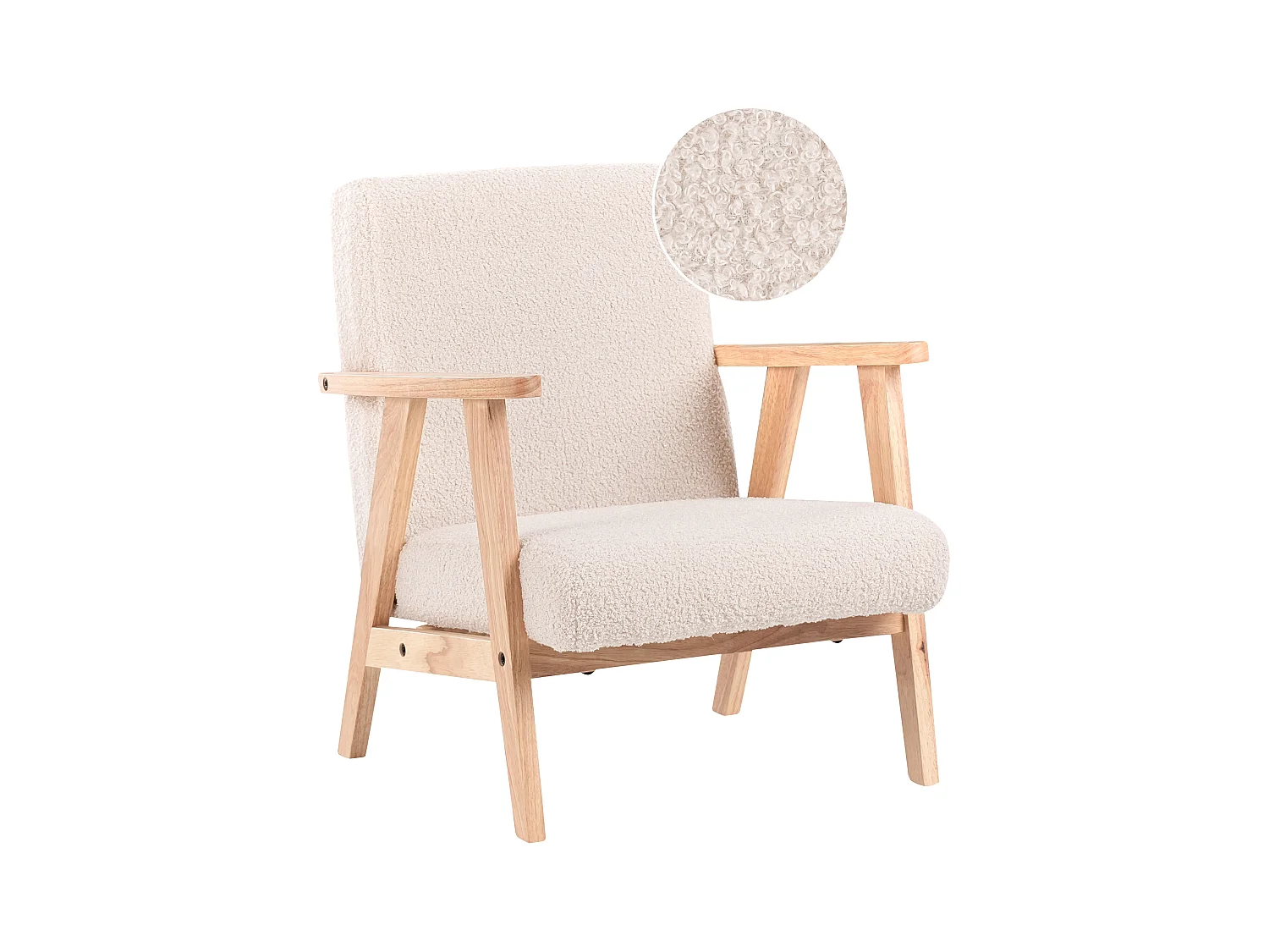 Fotel dziecięcy boucle jasnobeżowy LINDE
