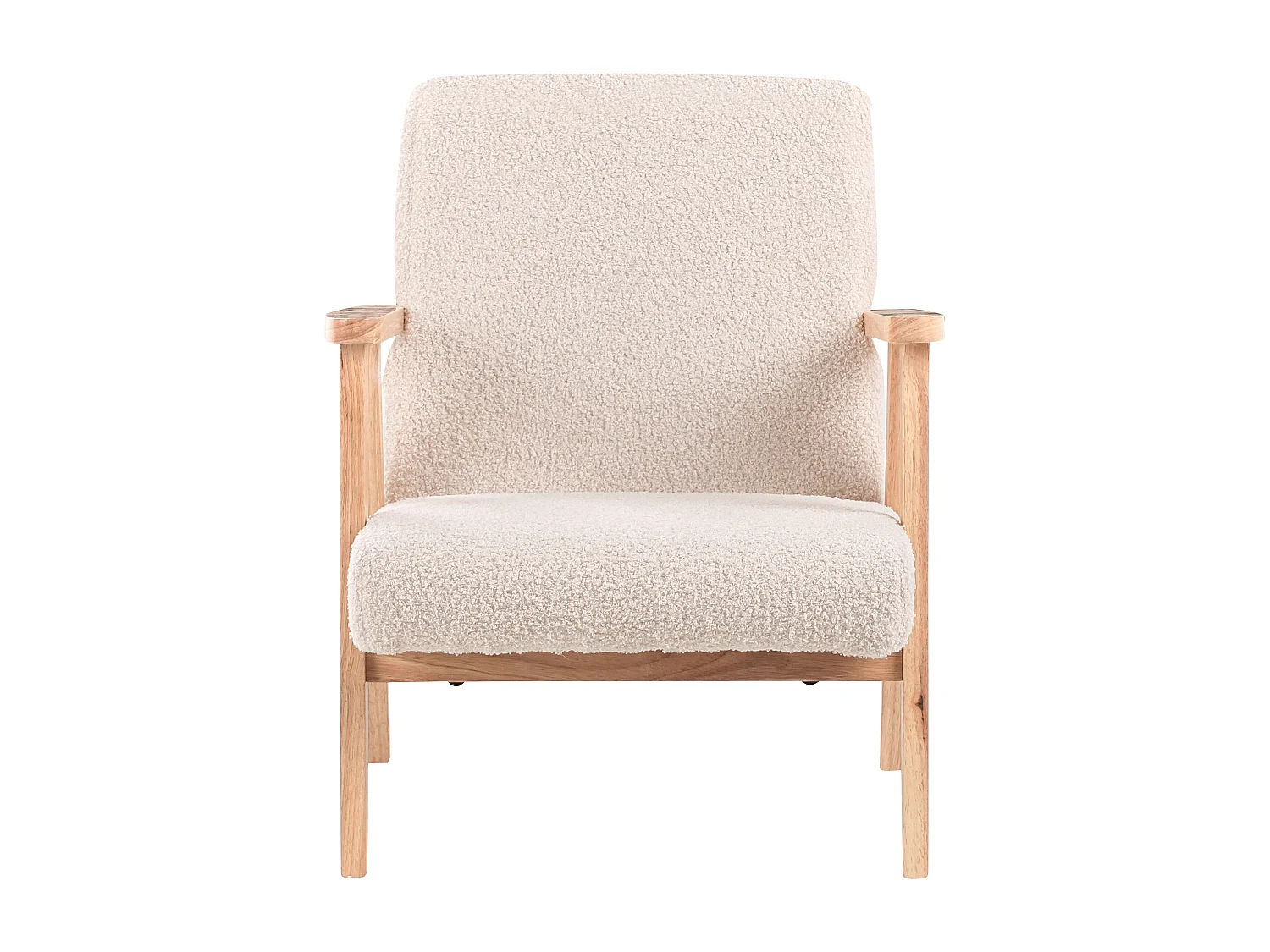 Kinderfauteuil bouclé lichtbeige LINDE