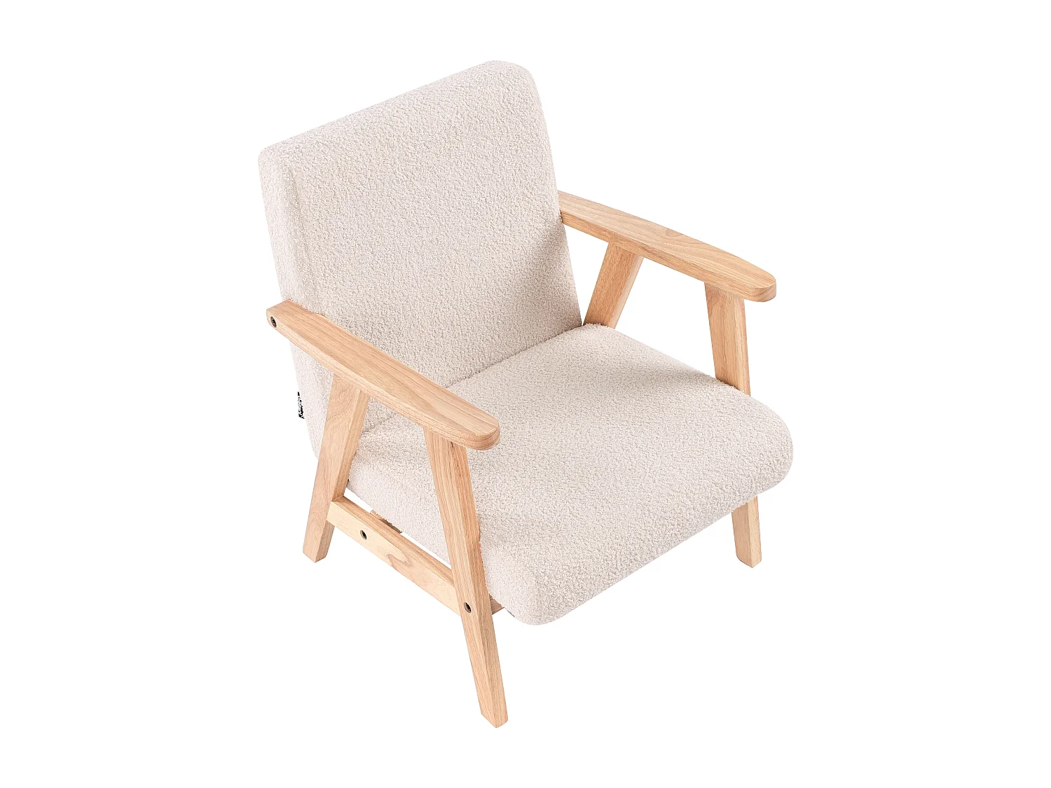 Fauteuil pour enfants en bouclé beige clair LINDE