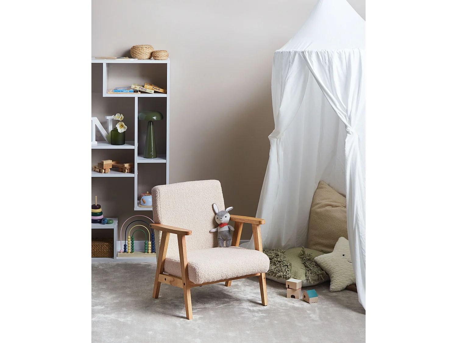Fauteuil pour enfants LINDE Bouclé Beige clair