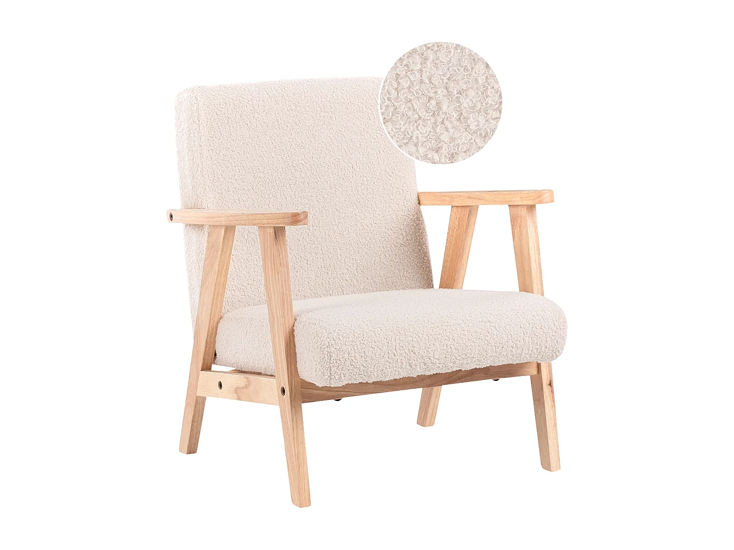 Fauteuil pour enfants LINDE Bouclé Beige clair