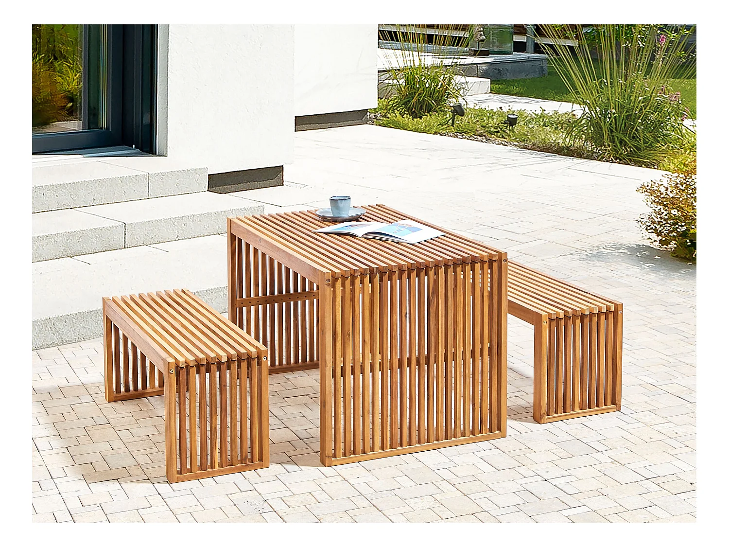 Banc de jardin BELLANO 105 cm Acacia Marron