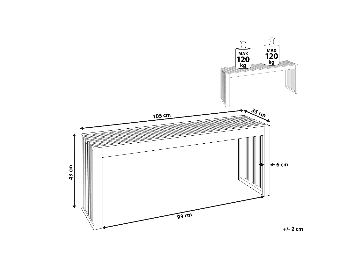 Tuinbank BELLANO 105 cm Hout Lichte houtkleur
