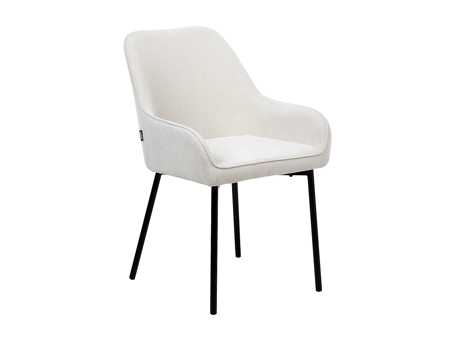 Lot de 2 chaises de salle à manger LOVERNA Velours côtelé Blanc cassé