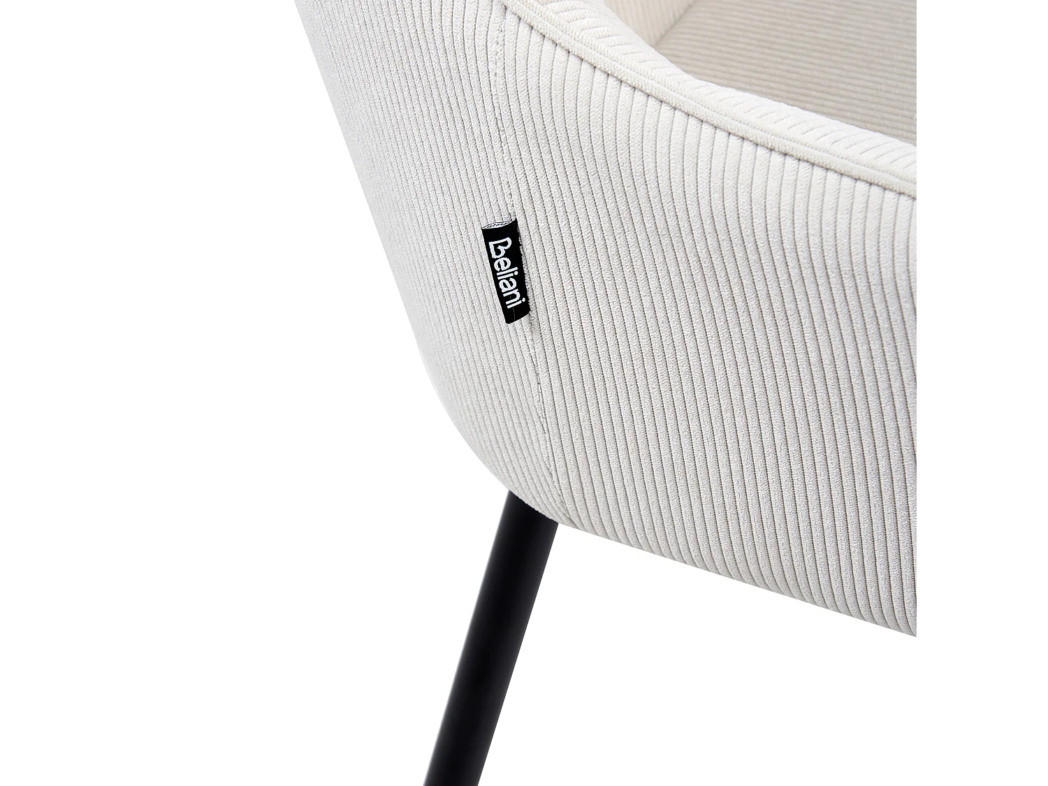 Lot de 2 chaises de salle à manger LOVERNA Velours côtelé Blanc cassé