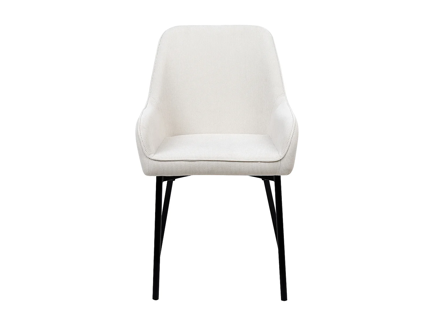 Lot de 2 chaises de salle à manger LOVERNA Velours côtelé Blanc cassé